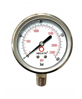 Manomètre de pression de 0 à 160 bar 1/4" radial
