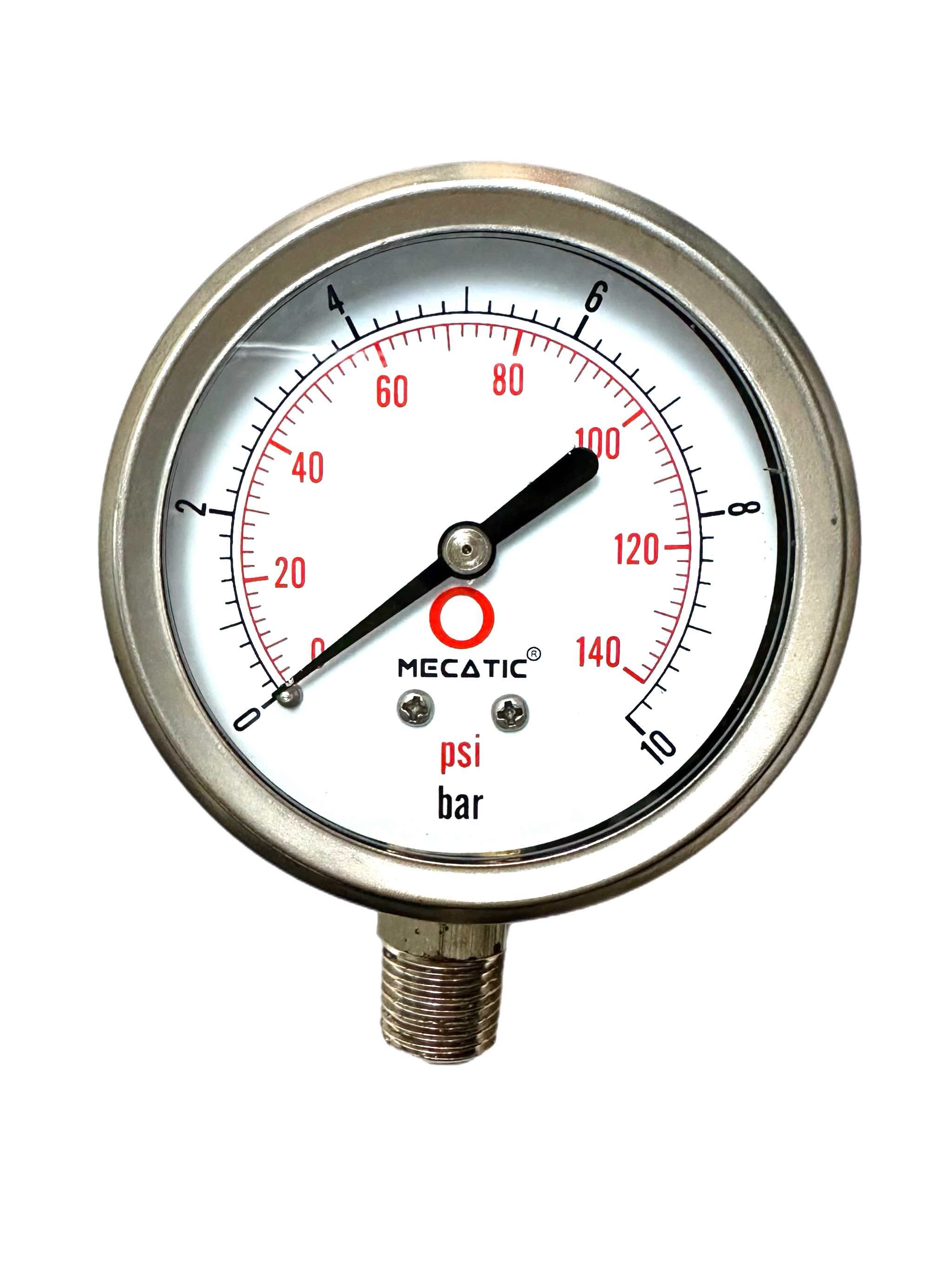Pressure gauge 0-10 bar 1/4" radial