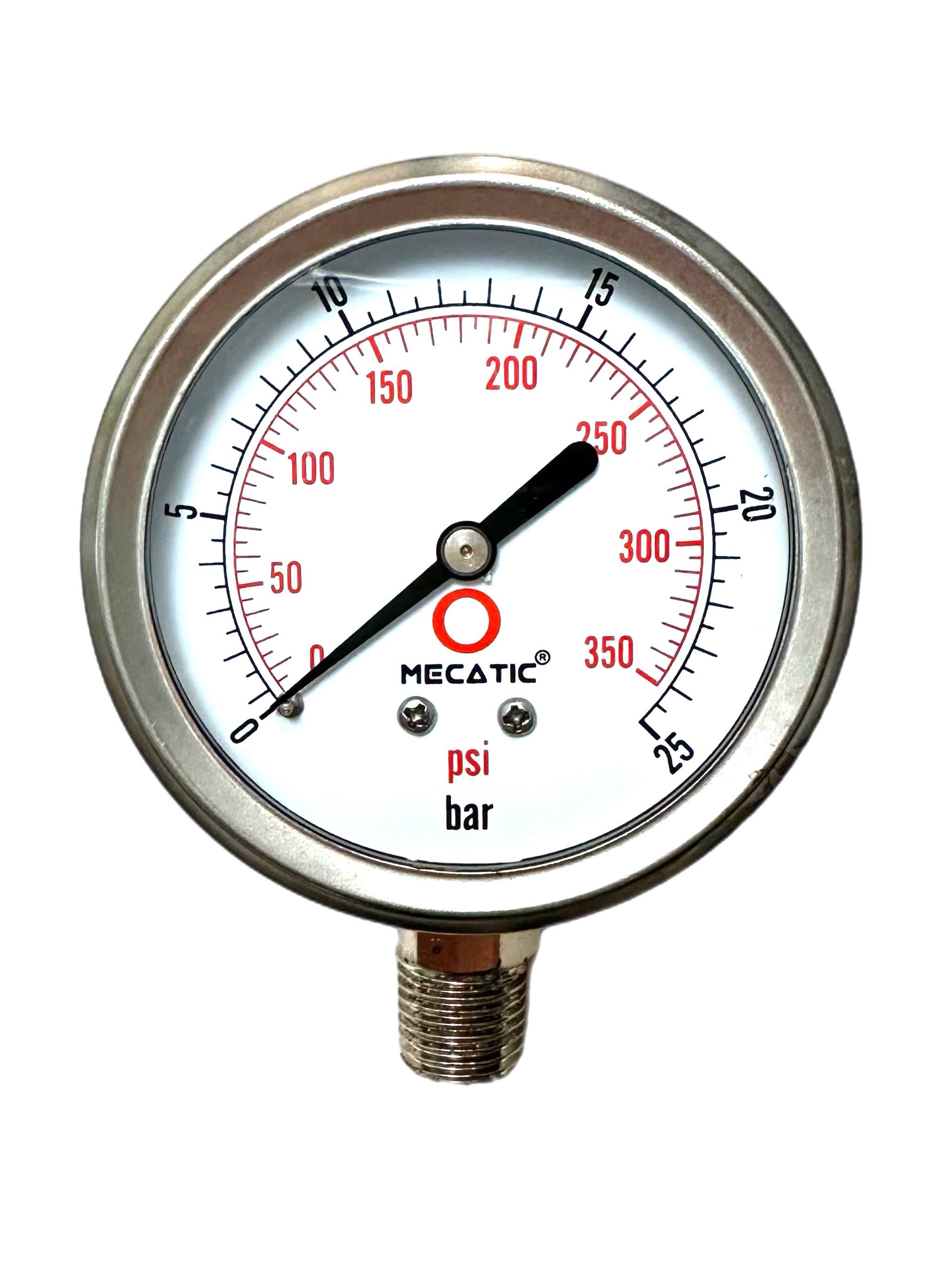 Manómetro de presión de 0-25 bar 1/4" radial