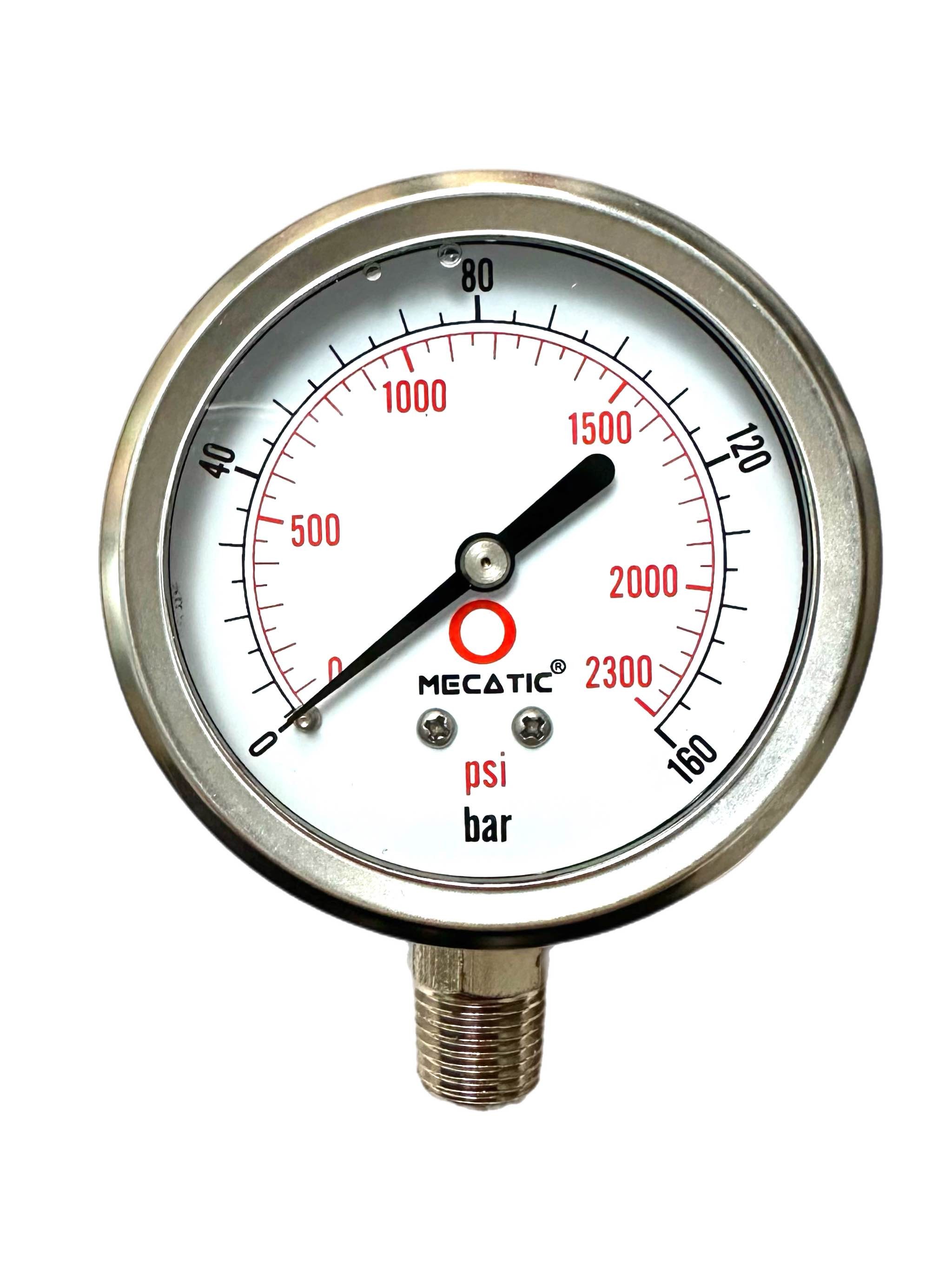 Manomètre de pression de 0 à 160 bar 1/4" radial