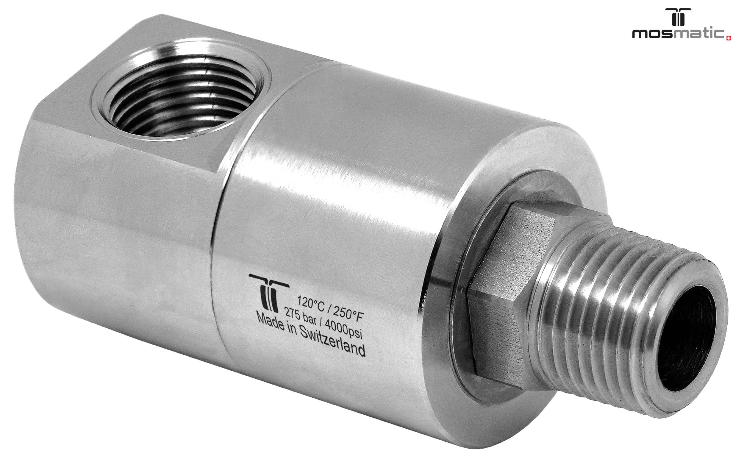 Racor 90º DGE de alto caudal G3/4"F-G3/4"M
