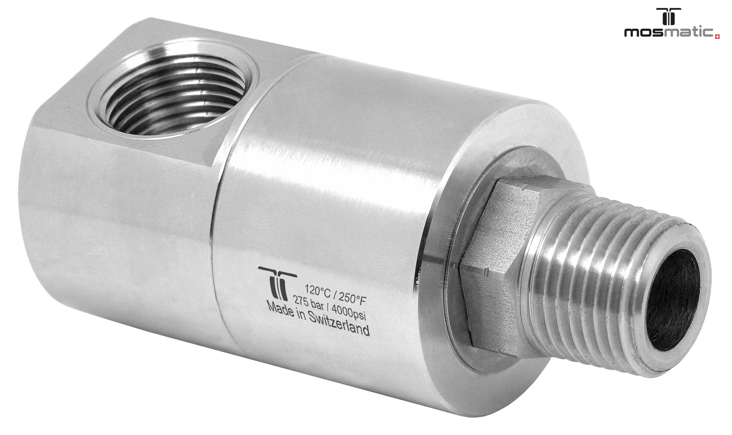 Racor 90º DGE de alto caudal G1"F-G1"M