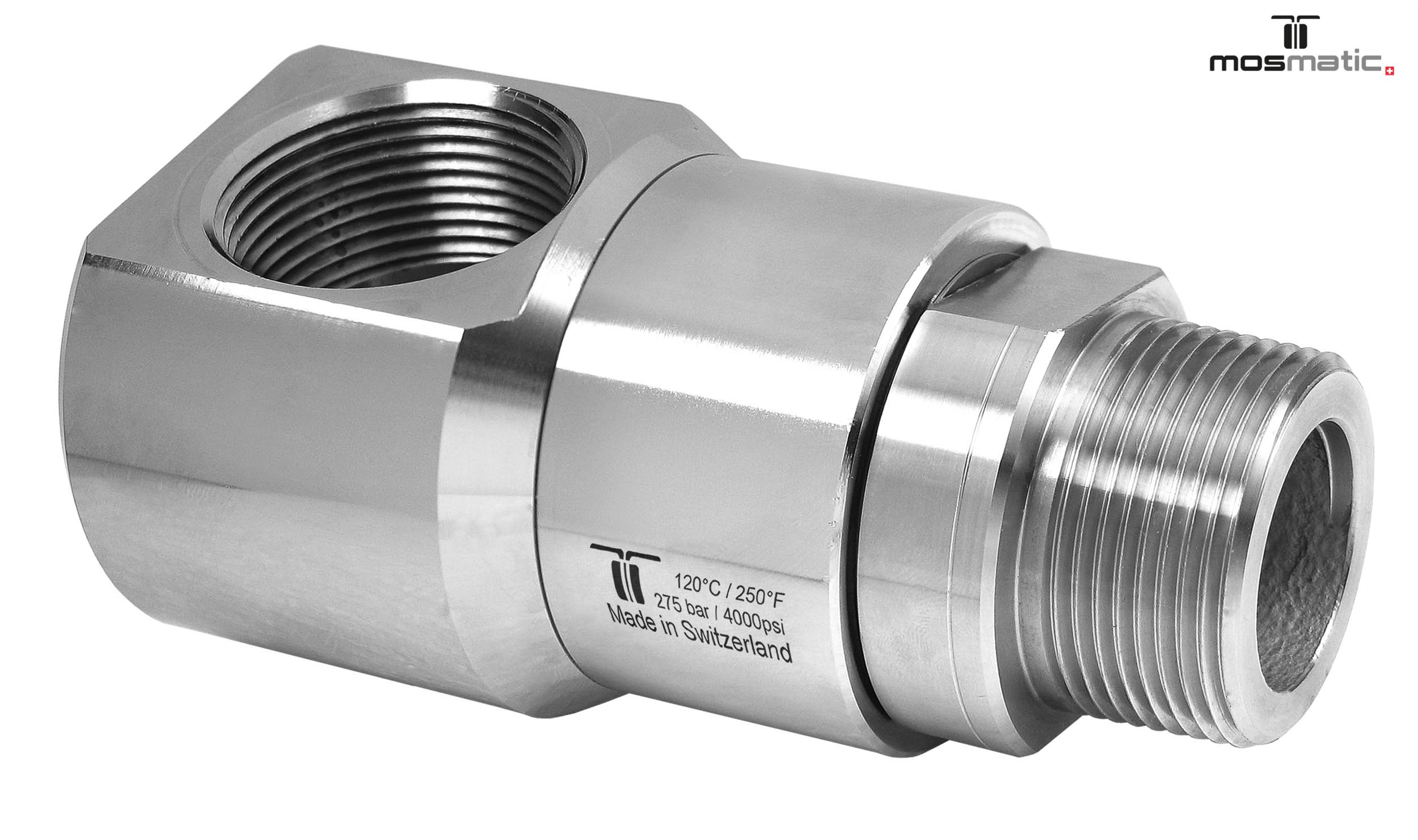 Racor 90º DGE de alto caudal G1 1/2"F-G1 1/2"M