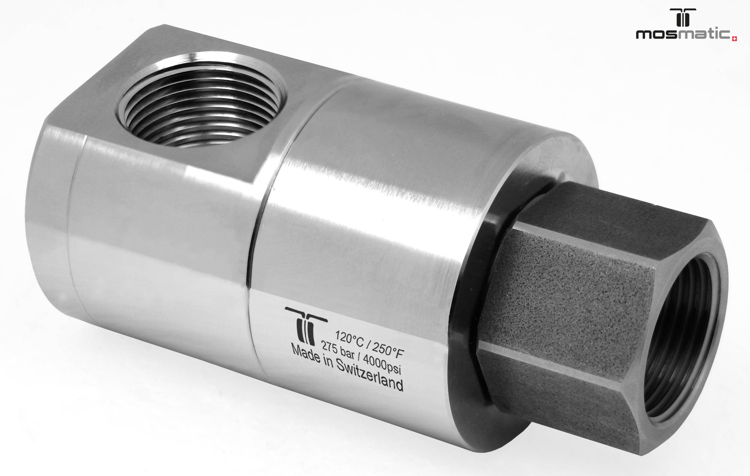 Racor 90º DGE de alto caudal G1"F-G1"F