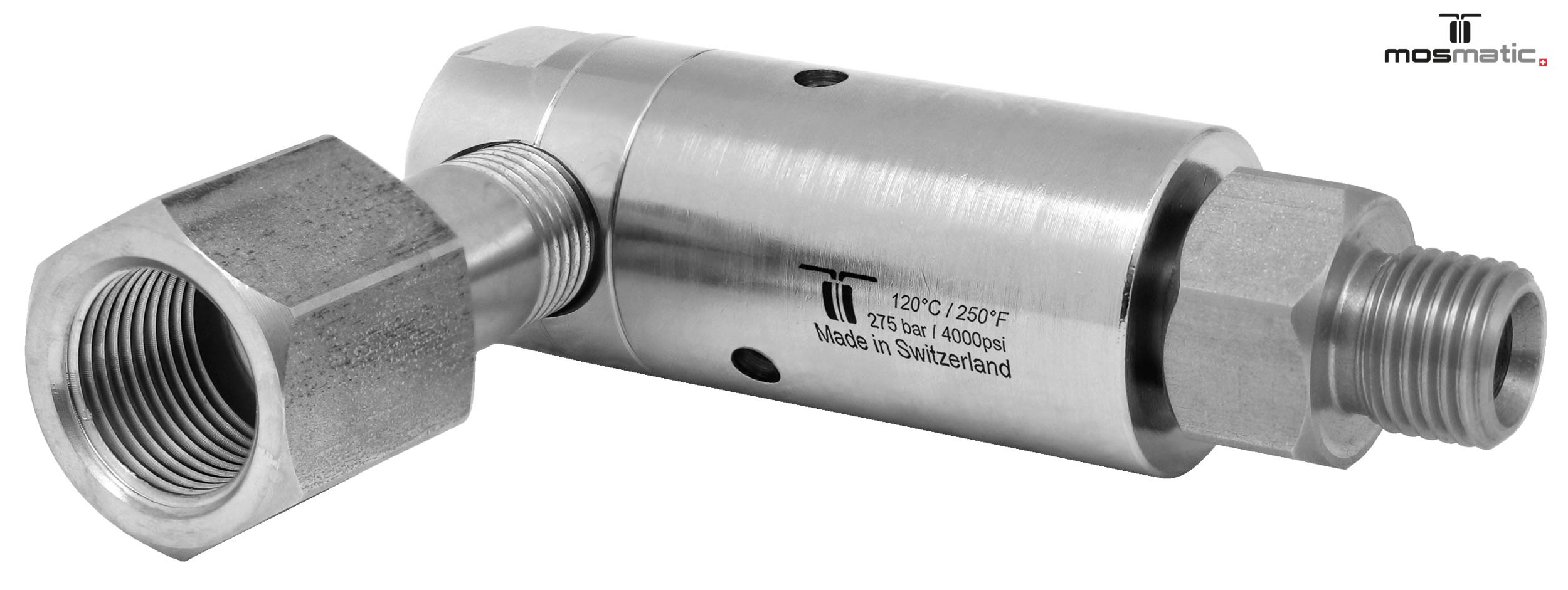 Racor giratorio 90º DYL prolongado 3 Rod. G3/8"F-G1/4"M