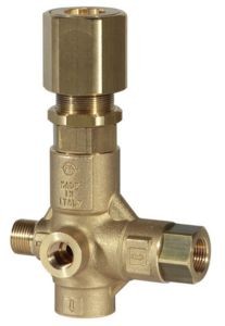 Válvula de regulación VB 350 S G3/8M-G3/8H Bypass G1/2H con ajuste de presión