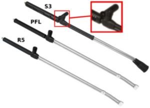 Lanza doble LD con válvula vertical 1090mm tubo 1/4 inox