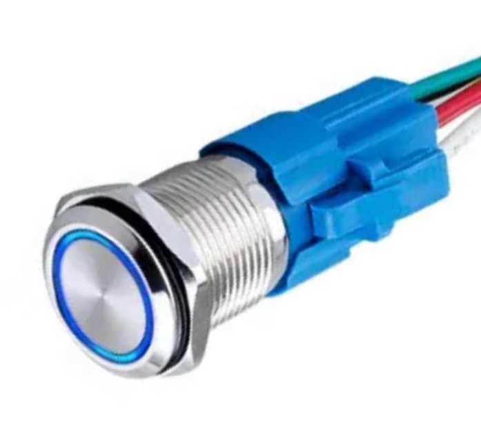 PULSADOR INOX Ø25mm 24 V IP65 (ARO AZUL)